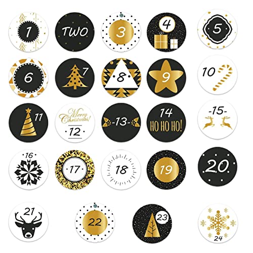 Youding Adventskalender Aufkleber | Adventskalender | Weihnachtsaufkleber | Sticker Set zum Thema Weihnachten | Deko Aufkleber Aalendar Weihnachten Po von Youding