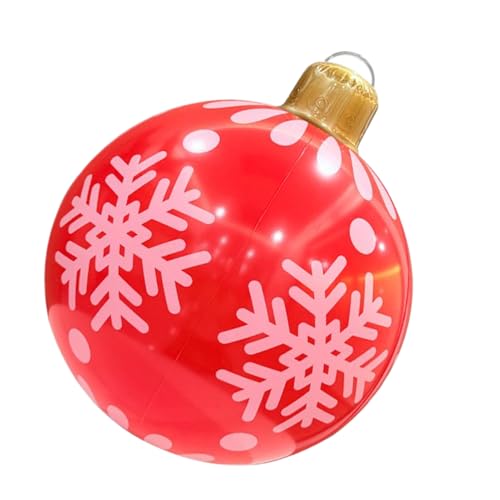 Youding Aufblasbare Weihnachtsdekoration, PVC Weihnachts Luftballon, 61cm Große wasserdichte Weihnachtskugel Für Park Garten Baum Dach Hinterhof von Youding