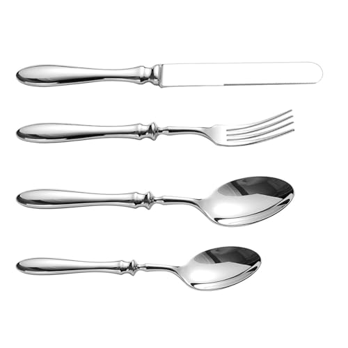 Youding Besteck-Set | Besteckgarnitur,Rostfreies Essbesteck Mit Steakmesser, Gabeln Und Löffeln Für Speisen, Servieren Und Alltag von Youding