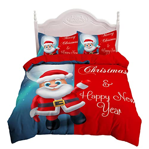 Youding Christmas Twin | Niedliches Bettwäsche-Set | Bettbezug Weihnachten König Weihnachtsmotiv bedruckt Bettwäsche Solide Tagesdecke Steppdecke Wunderbare Geschenke für Freunde von Youding
