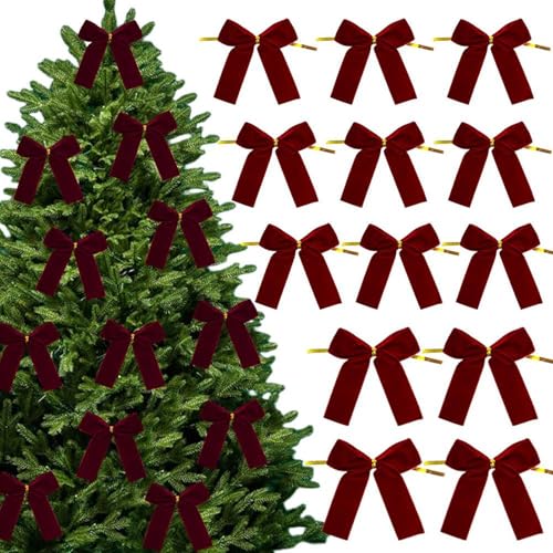 Youding Dekoration für Weihnachtsschleifen | Ornamente Samt außen dekorativ – Dekoration für Haus, vielseitig einsetzbar, für Partys, Handwerk, Außenbereich, Garten, Girlande, Tür, Hochzeit von Youding