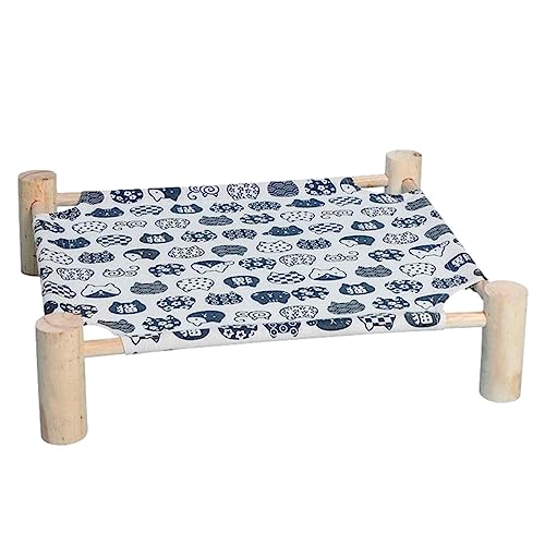 Youding Erhöhte Kühlung für Hunde, kleines Bett aus Holz für Haustiere, für den Sommer – Hundebett, Hängematte, Bett für Welpen, Katzenbetten für Katzen im Innenbereich von Youding
