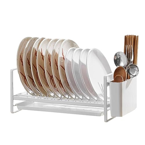 Youding Geschirrabtropfgestell – Abtropfgestell mit Utensilienhalter, tragbares Abtropfgestell für Theke, Deckel und Schneidebretter von Youding