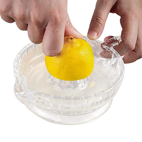 Youding Hand-Zitronenpresse,Griff und Ausgießer Saftpresse | Bleifreier Klarglas-Orangensaft-Extraktor für Zitronenlimette von Youding