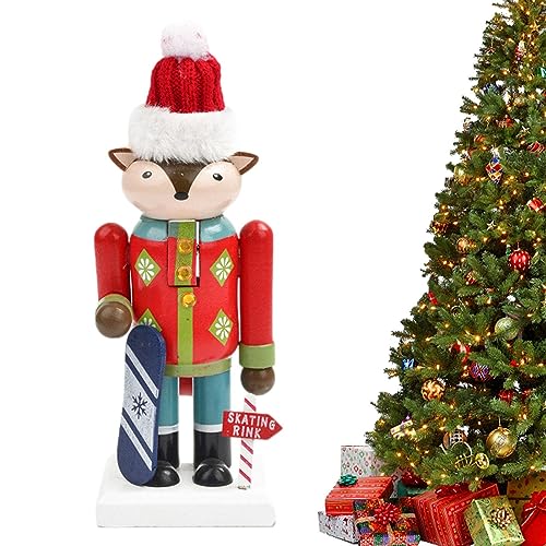 Youding Holzdekor Nussknacker Tier | Nussknacker Ornament Tier aus Holz, Weihnachtsdekoration Nussknacker Soldat Nussknacker aus Holz für Büro, Schlafzimmer, Kamin, Regale von Youding