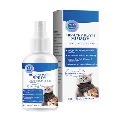 Youding Linderung juckender Haut bei Katzen, Linderung trockener Haut bei Katzen,100 ml Katzenspray Anti-Juckreiz-Hautpflege | Natürlicher Wundheiler für, von Hot Spots von Youding