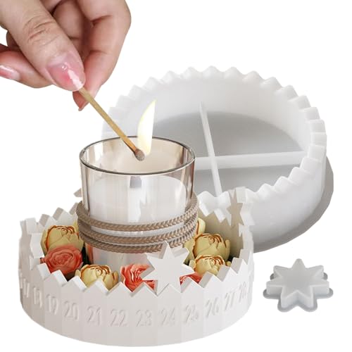 Youding Silikon Weihnachtsformen - Weihnachtskerzenständer Form Adventskranz - 2 Teile Easy Release Gussformen für Beton Gips Zement Projekte Youding Silikon Weihnachtsformen - Weihnachtskerzenständer Form Adventskranz - 2 Teile Easy Release Gussformen für Beton Gips Zement Projekte von Youding