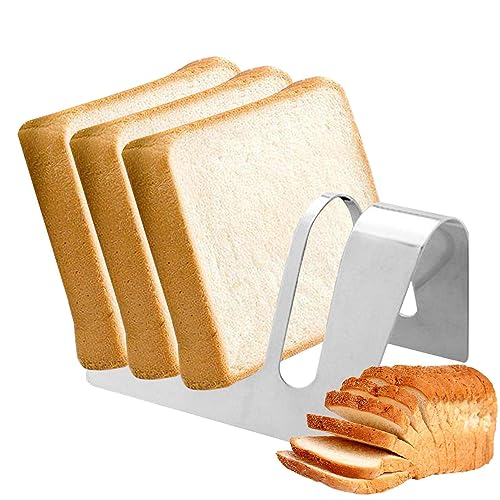 Youding Toasthalter für 4 Scheiben - Rechteckiger Brotständer-Organizer aus Edelstahl mit 4 oder 6 Fächern | Antihaftbeschichtete rechteckige Edelstahl-Lebensmittelkühlregale für Küchenbedarf von Youding