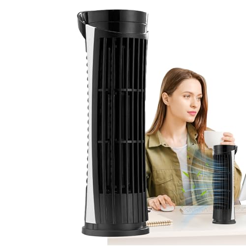 Youding Tower -Fan | Wiederaufladbarer USB -Fan - Tower -Fan Ohne Stille Klingen Mit LED Für Auto Garage Garage Interior Camping Studio Küche von Youding