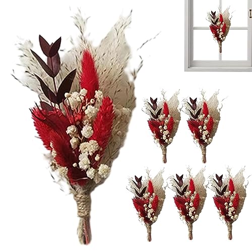 Youding Trockene Blumen | Mini Blumensträuße Deko getrocknet – Geschenkbox Trockenblumen, Blumenstrauß Deko aus natürlichem Schilf für Tisch, Dekoration Hochzeit Boho von Youding