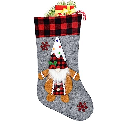 Youding Weihnachten GNOME, 3D Plüsch mit Schneeflocke | Extra große Socken 45,7 cm für Dekoration zu Hause, Weihnachtsgeschenke, Partygeschenke von Youding