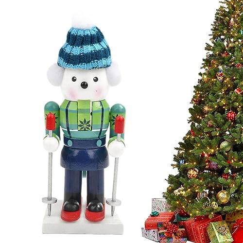 Youding Weihnachtsknacker Ornament Nussknacker Ornament Tier aus Holz Weihnachtsdekoration Nussknacker Soldat Nussknacker aus Holz für Büro, Schlafzimmer, Kamin, Regale von Youding