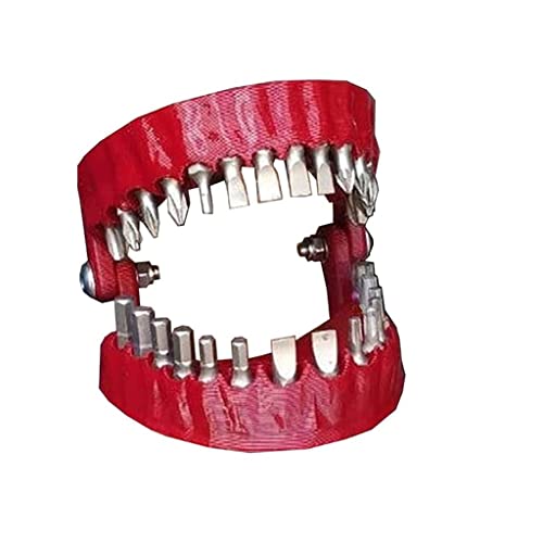 Youehsent Newly Upgraded Denture Drill Bit Holder Teeth Model Design Screwdriver Bit Organizing Holder Fits 1/4 Inch Hex Bit and Drive Bit Adapter, 28 Hole Hex Bit Organizer (Red) von Youehsent