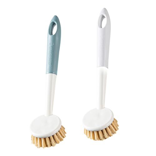 Geschirrspülbürste,23 * 5.5cm Plastik Geschirrspülbürste,Küchenreinigungsbürste，Geschirrspülbürste mit langem Griff，Geschirrschrubber-Bürste,Geeignet für Töpfe, Pfannen und Spülen von Youery
