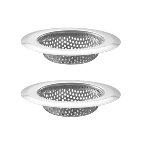 Youery 2 Stück Abflusssieb Edelstahl, 112mm Spülbeckensieb, Universal Waschbecken Sieb, Haarsieb Dusche, Abflussieb schnell ablaufend, Schmutzfänger für Badezimmer Küche Dusche von Youery