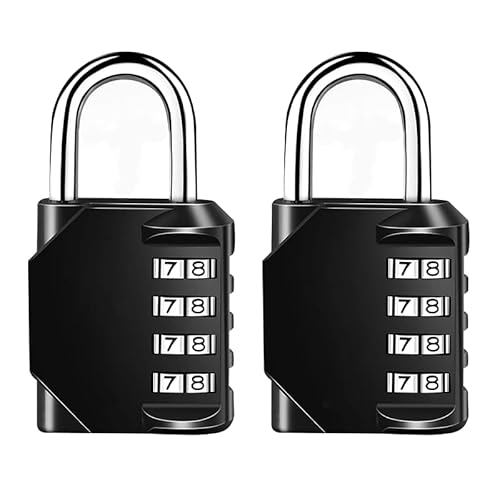 Youery 2 Stück Vorhängeschloss Zahlenschloss, 4 Stellig Zahlencode Schloss, Metall Vorhängeschloss mit Zahlencode, Spindschloss, Nummerschloss Vorhängeschloß für Spind Gartenzäunen Fitnessstudio von Youery