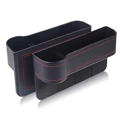 Youery 2 Stücke Autositz Seat Gap Organizer, Auto Aufbewahrungsbox,Universal autositz spalt aufbewahrung streifen,mit USB-Ladeloch zur Aufbewahrung von Gegenständen im Auto (Schwarz,L+R) von Youery