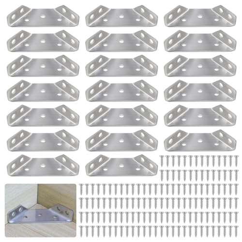 Youery 20 Stück Dreiecksstütze aus Edelstahl, Winkelverbinder Universeller Möbel Eckverbinder Multifunktion Dreiecksstütze mit 140 Schrauben Eckwinkel für Schrank Tisch Stuhl Holzregal Youery 20 Stück Dreiecksstütze aus Edelstahl, Winkelverbinder Universeller Möbel Eckverbinder Multifunktion Dreiecksstütze mit 140 Schrauben Eckwinkel für Schrank Tisch Stuhl Holzregal von Youery