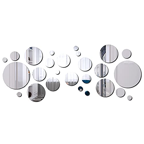 Youery 32 Stück Runde Kreis Spiegel DIY Silber Spiegel Selbstklebende Fliesen Spiegel Selbstklebende Fernsehhintergrund Fliesen Spiegel Wandaufkleber Youery 32 Stück Runde Kreis Spiegel DIY Silber Spiegel Selbstklebende Fliesen Spiegel Selbstklebende Fernsehhintergrund Fliesen Spiegel Wandaufkleber von Youery