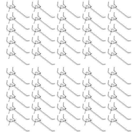 Youery 50 Stücke Werkzeugwand Haken Stecktafel Zubehör Haken für Lochwand Lochwandhaken Lochplattenhaken für Supermarktregale Baumärkte Werkzeugräume,Länge 10cm Einfachhaken von Youery