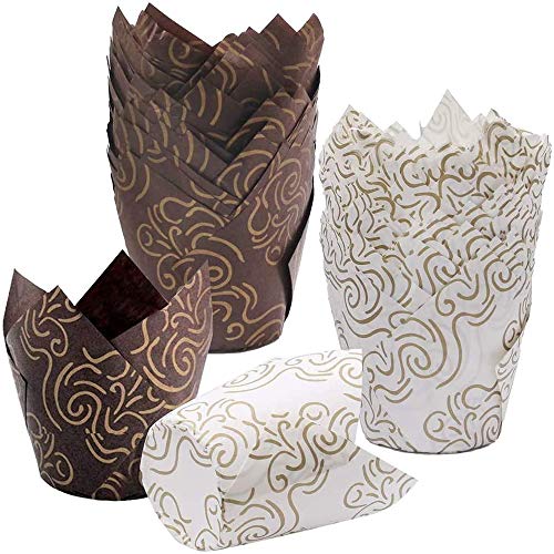 Youery 100 Stück Tulpen-Backpapier-Tassen, Cupcake-Förmchen, Papierförmchen für Muffin, Cupcake, Backförmchen, Dekoration für Cupcakes Youery 100 Stück Tulpen-Backpapier-Tassen, Cupcake-Förmchen, Papierförmchen für Muffin, Cupcake, Backförmchen, Dekoration für Cupcakes von Youery