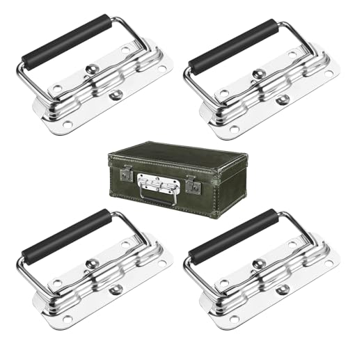 Youery Klappgriff,4 Stück Klappgriff Edelstahl,110 mm Edelstahl Griff Tragegriff,Metall Griffe Tragegriff,Für Werkzeugkastentüren,Silberfarben Youery Klappgriff,4 Stück Klappgriff Edelstahl,110 mm Edelstahl Griff Tragegriff,Metall Griffe Tragegriff,Für Werkzeugkastentüren,Silberfarben von Youery