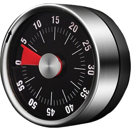 Youery Küchentimer, Magnetischer Visueller Timer Edelstahl Countdown Timer, Eieruhr Mechanisch, 60-Minuten Küche Timing Tool mit lautem Wecker, für Kochen Lernen Backen von Youery