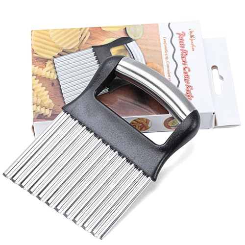 Youery Pommes Wellenmesser, Wellenmesser Rostfreier Stahl, Gemüse Riffelmesser, Gemüsehobel Pommesschneider, Edelstahl Kartoffelschneider für Pommes Kartoffeln Gemüse Obst Gurken Youery Pommes Wellenmesser, Wellenmesser Rostfreier Stahl, Gemüse Riffelmesser, Gemüsehobel Pommesschneider, Edelstahl Kartoffelschneider für Pommes Kartoffeln Gemüse Obst Gurken von Youery
