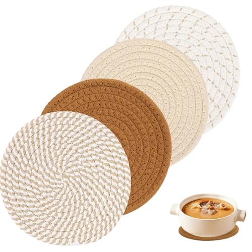 4 Pcs Topfuntersetzer Set Untersetzer Baumwolle Faden Weben Matte,Topfuntersetzer Hitzebeständig,Untersetzer Hitzebeständig,18cm Topf Untersetzer, Untersetzer Set für Küche Schüssel Topf Pfannen Kanne 4 Pcs Topfuntersetzer Set Untersetzer Baumwolle Faden Weben Matte,Topfuntersetzer Hitzebeständig,Untersetzer Hitzebeständig,18cm Topf Untersetzer, Untersetzer Set für Küche Schüssel Topf Pfannen Kanne von Youghuen