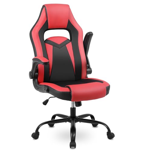 Youhauchair Gaming Stuhl, Bürostuhl Ergonomisch mit Hochklappbaren Armlehnen, Schreibtischstuhl aus PU-Leder, Gaming Chair, Office Chair, Ergonomischer Bürostuhl Bis 150kg von Youhauchair