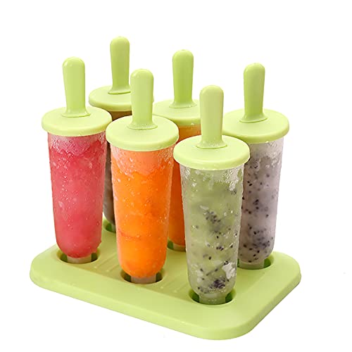 Youley Eisformen, 6 Pack Eis am Stiel Formen BPA Frei, Lebensmittelqualität Wiederverwendbare Eisform für Kinder und Erwachsene DIY von Youley