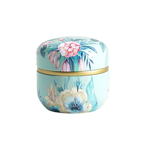 Youliy Teedosen im japanischen Stil, Blumen-Mini-Dose, für losen Tee, Kaffee, Süßigkeiten, runde Metalldosen, Zuhause, Küche von Youliy