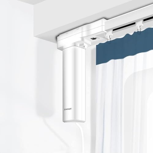 Elektrisches Vorhangschienen, intelligentes Vorhangsystem, motorisierte und verstellbare Schienen/Stange/Stange, kompatibel mit Google, Siri, Homekit (5,2 m) von YoumiAi