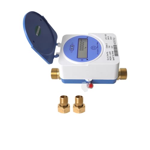 Tuya Zigbee Smart Ultraschall Kaltwasserzähler IP68 LCD Digitalanzeige Wassermenge Durchfluss Verbrauchsmessung für Haus Garten Bewässerungssystem (15mm(2.5m³/H)) von YoumiAi