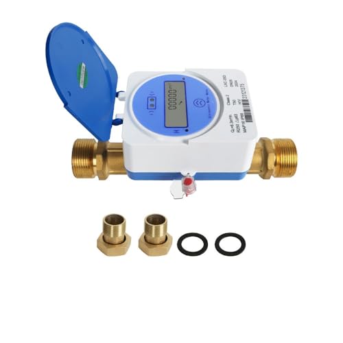 Tuya Zigbee Smart Ultraschall Kaltwasserzähler IP68 LCD Digitalanzeige Wassermenge Durchfluss Verbrauchsmessung für Haus Garten Bewässerungssystem (25 mm (6,3 m³/h)) von YoumiAi
