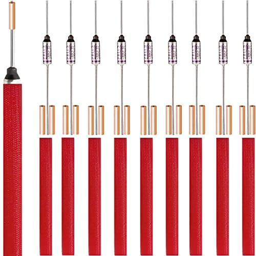 Youmile 10 Stück SF152E SEFUSE 157 Grad Celsius Metallthermosicherung 10A 250V mit GT-1 Crimpanschluss Silikon-Glasfaserschlauch für elektrische Haushaltsgeräte von Youmile