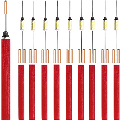 Youmile 10 Stück SF184E SEFUSE 10A 250V Metallthermische Sicherung 184 Grad mit GT-1 Crimpanschluss Silikon-Glasfaserschlauch für elektrische Haushaltsgeräte von Youmile