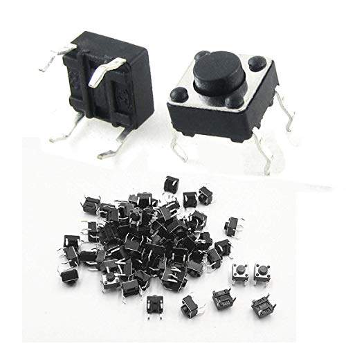 Youmile 100PACK Tact Button Schalter 6x6x4,3mm 6 * 6 * 4,3mm 4 Pin Micro PCB SMD SMT Momentan Tactile Tact Push Button Schalter 4 Pin DIP von Youmile
