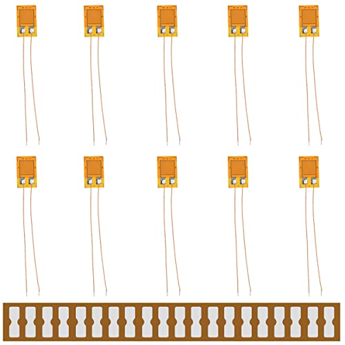 Youmile 10PCS BE120-5AA 120ohm Hochpräziser Druckwiderstand Dehnungsmessstreifen Folien-DMS für Drucksensor, Wägezelle mit 10PCS Dehnungsmessstreifen-Anschluss von Youmile
