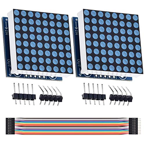 Youmile 2 Stück 8x8 Dot Matrix Single Green Light MCU Control LED-Anzeigemodul für Arduino/MCU/51/AVR/STM32/Raspberry Pi mit Dupont-Kabel von Youmile