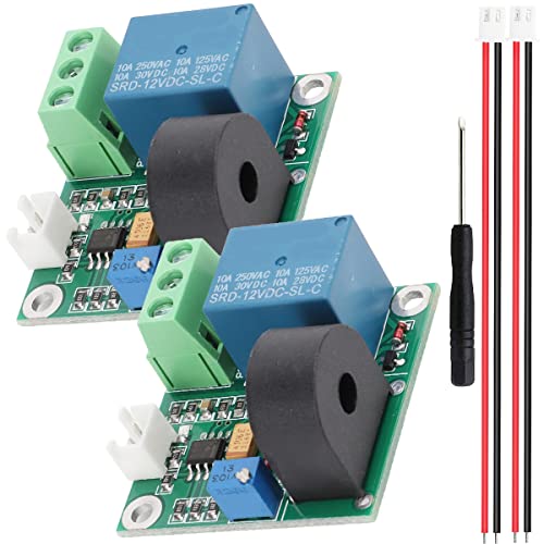 Youmile 2 Stück Current Detection Sensor AC-Stromsensormodul 5V 12V 24V 0-5A einstellbar Relaisschutzmodul Überstromschutz Schaltausgang mit Schraubendreher (12V) von Youmile