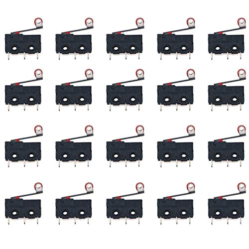 Youmile 20PACK Mikroschalter Rollenhebel Arm 3Pin AC 5A 125 250V SPDT 1NO 1NC Momentary PCB Terminals Close/Open Switch von Youmile