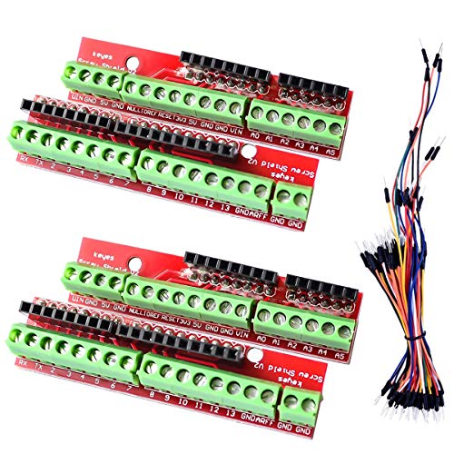 Youmile 2PACK Screw Shield V2-Erweiterungskartenanschluss, kompatibel mit für Arduino UNO R3, mit Dupont-Kabel, Buchse zu Stecker von Youmile