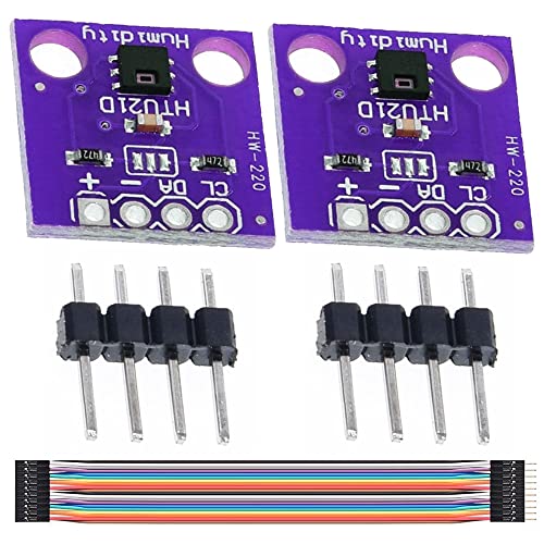 Youmile 2 Stück HTU21D Temperatur Feuchtigkeitssensormodul Digitaler Ausgang IIC I2C Schnittstelle 3,3-V-Modul für Arduino mit Dupont Kabel Youmile 2 Stück HTU21D Temperatur Feuchtigkeitssensormodul Digitaler Ausgang IIC I2C Schnittstelle 3,3-V-Modul für Arduino mit Dupont Kabel von Youmile