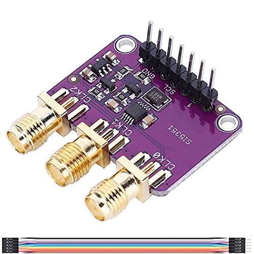 Youmile 3-5VDC CJMCU-5351 Si5351A Taktgenerator Signalgeneratormodul I2C 25MHZ Controller Takt 8KHz bis 160MHz mit männlichen und weiblichen DuPont Kabeln für Arduino IDE von Youmile