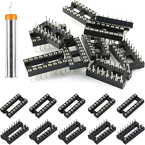 Youmile 30 Stück DIP-IC-Sockel 16-poliger runder 2,54-mm-Raster-IC-Sockeladapter rundes Loch Löttyp hohe Qualität mit Zinndrahtstift für Elektronikexperimente zum Selbermachen Youmile 30 Stück DIP-IC-Sockel 16-poliger runder 2,54-mm-Raster-IC-Sockeladapter rundes Loch Löttyp hohe Qualität mit Zinndrahtstift für Elektronikexperimente zum Selbermachen von Youmile
