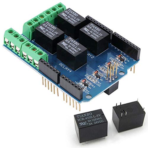 Youmile 4 Kanal 5V Relais Shield Modul für Arduino UNO R3 Relais Shield Interface 4 4 ​​Kanal Für PIC AVR DSP ARM MCU für Arduino UNO R3 von Youmile