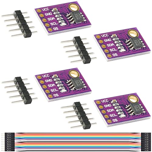 Youmile 4 Stück CJMCU-75 LM75 Temperatursensor LM75BD Sensormodul Hochgeschwindigkeits-I2C-IIC-Schnittstelle Hochpräziser Temperatursensor mit DuPont-Kabel von Youmile