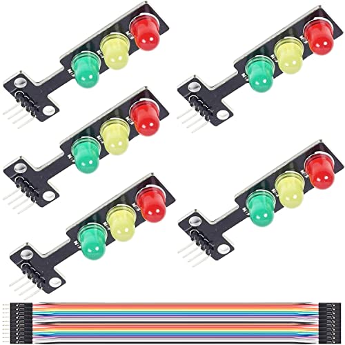 Youmile 5 Stück LED Traffic Light Modul LED DC 5V 5mm Display Modul Mini Leuchtdiode Ampel mit DuPont Kabel für Arduino DIY von Youmile