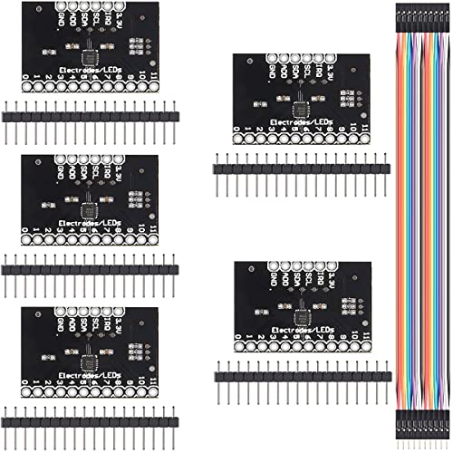 Youmile 5 Stück MPR121 Breakout V12 Proximity Capacitive Touch Sensor Module Tastatur Berührungssensor Tastatur Entwicklungsboard mit Stiftleiste DuPont Kabel von Youmile